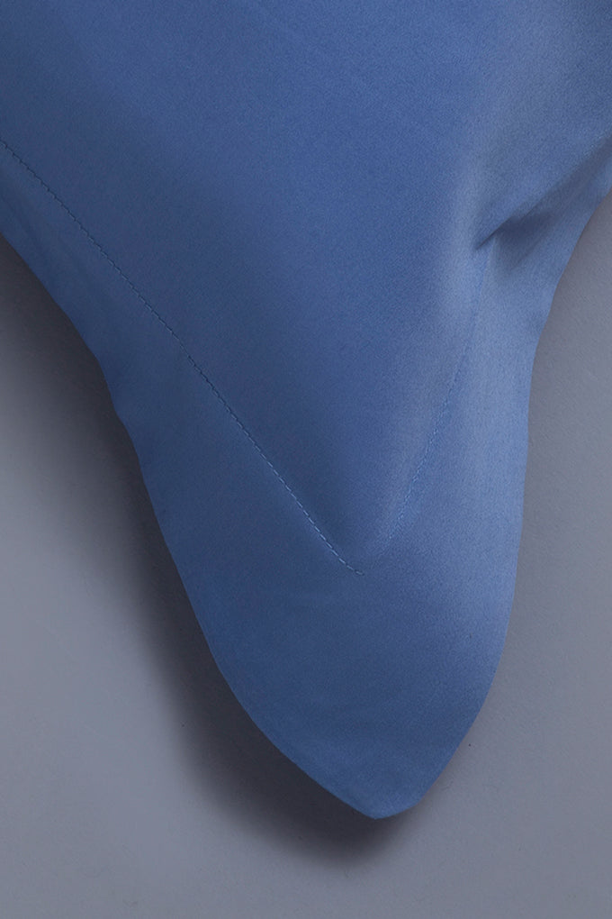 Mid Blue Classic Organic Cotton Sateen Weave Bedding Set