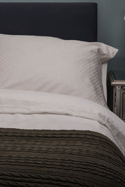 Military Green Organic Cotton Cable Knit Throw