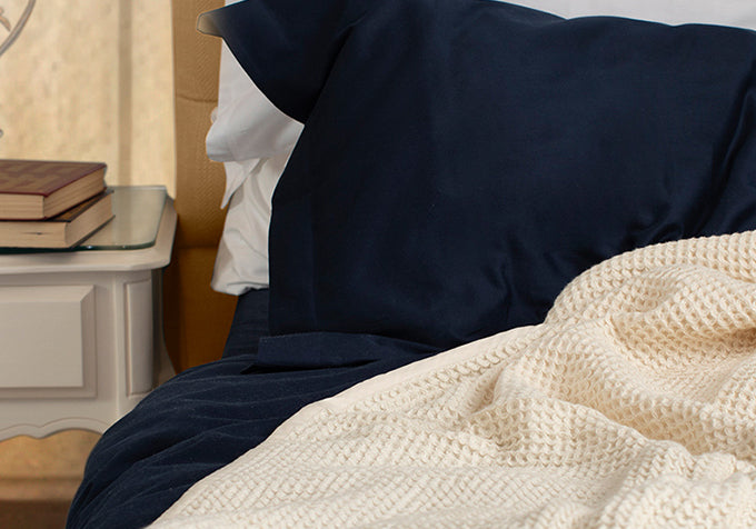 Natural Organic Cotton Waffle Weave Blanket