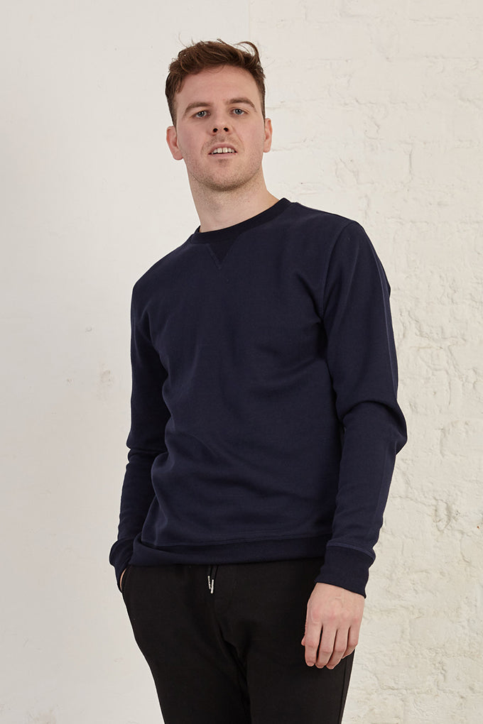 Essential Crew Neck Regular Fit Organic Cotton Interlock Sweatshirt