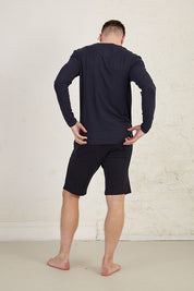 Henley Long Sleeve Regular Fit Organic Cotton Jersey T-Shirt