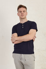 Henley Regular Fit Organic Cotton Jersey T-Shirt