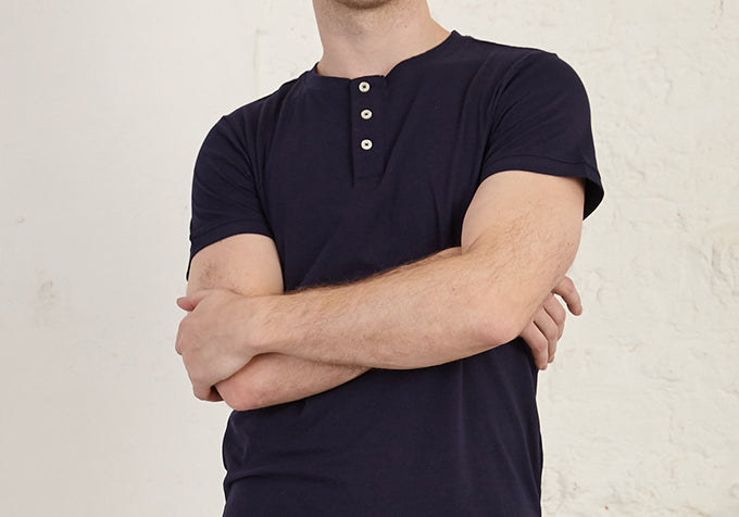 Henley Regular Fit Organic Cotton Jersey T-Shirt