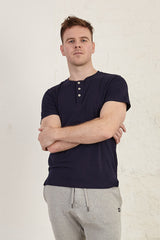 Henley Regular Fit Organic Cotton Jersey T-Shirt