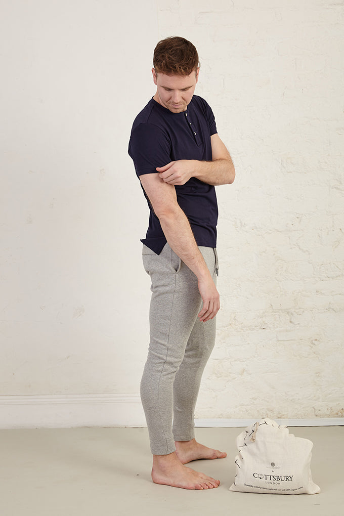 Henley Regular Fit Organic Cotton Jersey T-Shirt