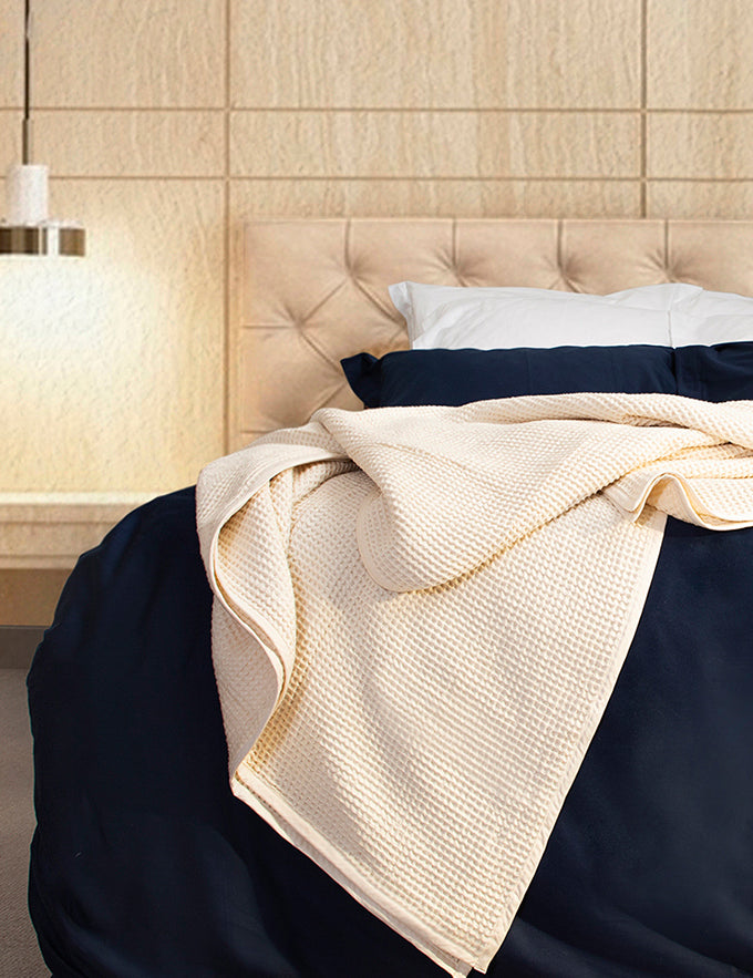 Navy Classic Organic Cotton Sateen Weave Duvet Cover