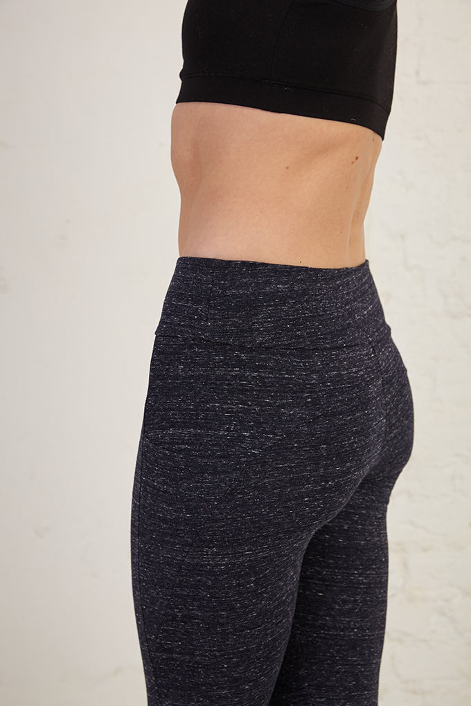 3/4 Length Slim Fit Organic Cotton Spandex Jersey Yoga Tights