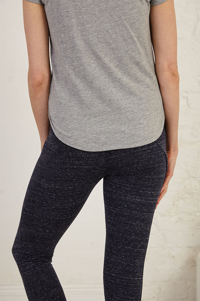3/4 Length Slim Fit Organic Cotton Spandex Jersey Yoga Tights