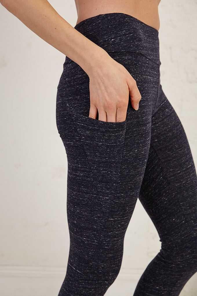 3/4 Length Slim Fit Organic Cotton Spandex Jersey Yoga Tights