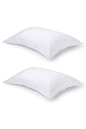 Pair of White Oxford Organic Cotton Sateen Weave Pillowcases