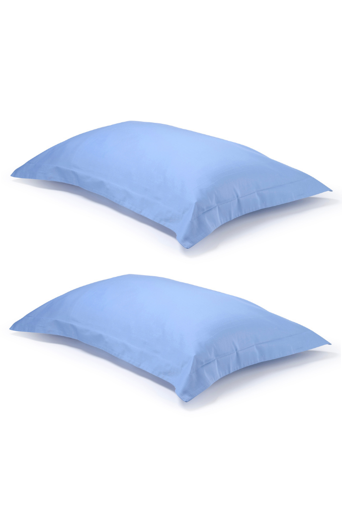 oxford mid blue pillowcase cottsbury organic cotton