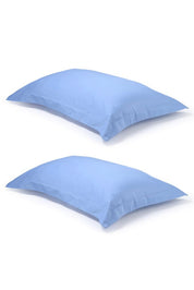 Pair of Mid Blue Oxford Organic Cotton Sateen Weave Pillowcases
