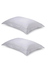 Pair of Light Grey Oxford Organic Cotton Sateen Weave Pillowcases