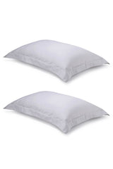 Pair of Light Grey Oxford Organic Cotton Sateen Weave Pillowcases
