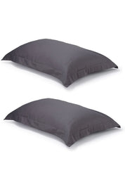 Pair of Dark Slate Oxford Organic Cotton Sateen Weave Pillowcases