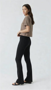Full Length Organic Cotton Spandex Jersey Yoga Pants