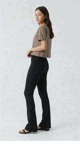 Black Organic Cotton Yoga Leggings