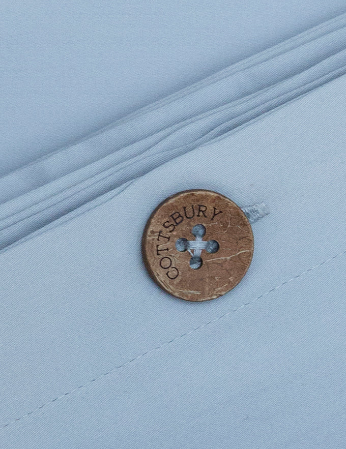 Serene Blue Classic Organic Cotton Sateen Weave Duvet Cover