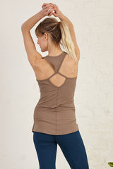 Cut-Out Strap Organic Cotton Jersey Tank Top