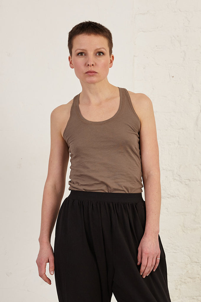 Longline Racerback Organic Cotton Jersey Tank Top