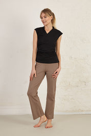 Full Length Organic Cotton Spandex Jersey Yoga Pants