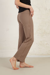 Organic Cotton Taupe Tights – Soft Stretch for Yoga & Everyday Wear