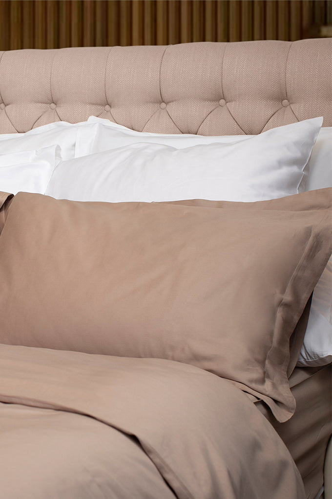 Warm Taupe Classic Organic Cotton Sateen Weave Bedding Set