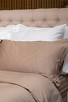 Warm Taupe Classic Organic Cotton Sateen Weave Duvet Cover