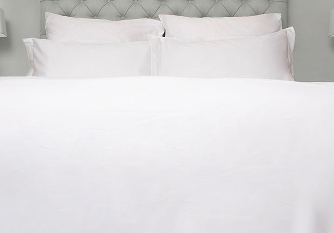 White Classic Organic Cotton Sateen Weave Bedding Set