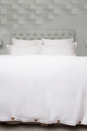 White Classic Organic Cotton Sateen Weave Duvet Cover