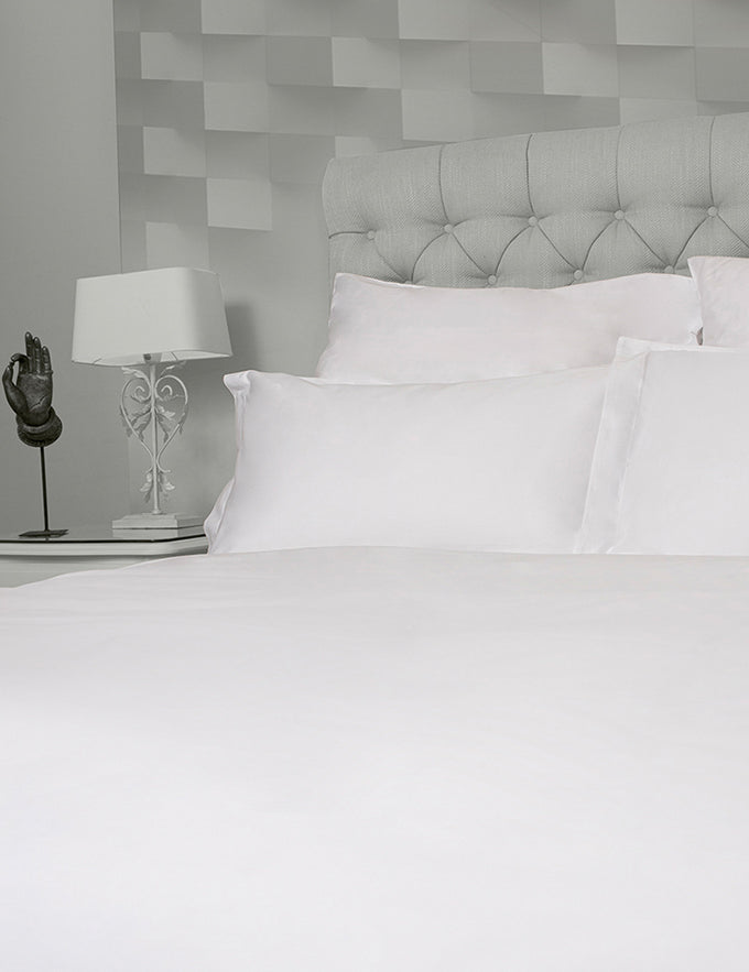 White Classic Organic Cotton Sateen Weave Duvet Cover