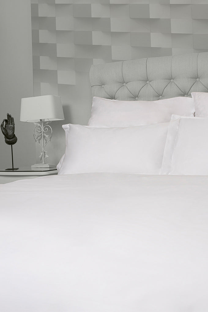 White Classic Organic Cotton Sateen Weave Duvet Cover