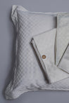 White Optical Check Organic Cotton Sateen Weave Bedding Set