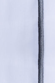 White with Grey Marrow Embroidery Organic Cotton Sateen Weave Bedding Set