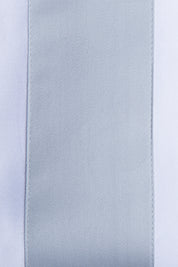 White with Serene Blue Block Panel Organic Cotton Sateen Weave Bedding Set